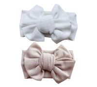 Beatifufu 2Pcs Newborn Hair Bow Headbands Large Comfortable Accessories for Parties and Photos Unique Design Bright Colors