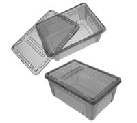Beatifufu 2pcs Plastic Snail Incubator and Small Feed Bin Terrarium with Breathable Hole and Easy to Observe Features, for Gecko Tank and Small Pets Breeding a Simple Shape Enclosure