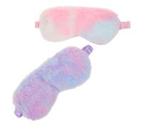 Beatifufu 2pcs Plush Bunny Sleep Mask Adjustable Fit Lightweight Soft Eye Cover for Teens Boys Comfortable Sleeping Blindfold Shade for Home and Flights
