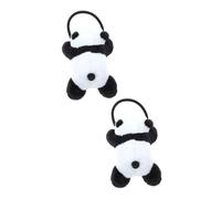Beatifufu 2pcs Plush Panda Hair Tie Hair Band for Girls and Women Cute Cartoon Ponytail Holder for Daily Wear Parties and Festivals