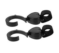 Beatifufu 2pcs Rotatable Stroller Hooks with Heart Design Smooth-Edged Pram Clips for Bags Reinforced Load-Bearing Strap Hooks for Pushchair Storage Easy Installation Compact and Portable