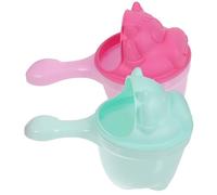 Beatifufu 2Pcs Shampoo Rinse Cup Set for Washing Hair, Soft Material, Light Green and Pink, Suitable for Bathing and Shower Use