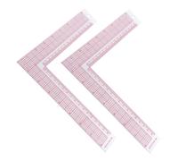Beatifufu 2pcs Shaped Sewing Rulers with Clear Internal Scales Plastic Tailor Tools for Precise Pattern Marking and Grading Square Measuring Supplies for Dressmakers and Fabric Cutting