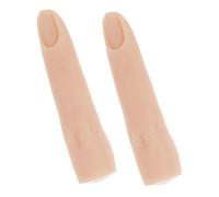 Beatifufu 2pcs Silicone Practice Fingers for Nail Art Fake Hand Models Bendable Joints for Manicure and Nail Practice Finger Exercises at Home Salon
