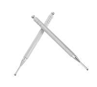 Beatifufu 2pcs Silver Acupuncture Point Pen Ear Points Massage Rod No Spring Lightweight Facial Massage Tool for Neck Shoulder Legs Relief Portable