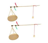 Beatifufu 2pcs Small Copper Traditional Chinese Medicine Scale Accurate Weighing for Kitchen Baking Cooking Herbs Jewelry Coins with Portable Design