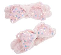Beatifufu 2pcs Spa Hair Bands Sequins Bow Design Elastic Wash Face Scrunchies for Makeup Stylish Hair Accessories for Women