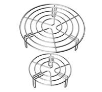 Beatifufu 2Pcs Stainless Steel Egg Steaming Holder Heat-resistant Rack for Wok and Pot Cooking Steamed Fish Veggies Eggs Tamale Crab Household Kitchen Accessory