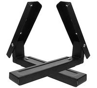 Beatifufu 2pcs Stainless Steel Microwave Wall Bracket Expandable Black Fits All Microwave Sizes Easy Mounting Modern Kitchen Accessory