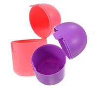 Beatifufu 2Pcs Steam Sterilizable Storage Box Portable Colored Case for Women Period Hygiene Holder Microwave Safe Purple and Pink