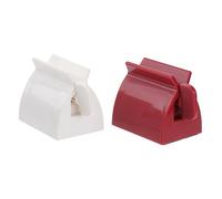 Beatifufu 2PCS Toothpaste Dispenser Squeezer Rolling Tube Holder Stand for Accurate Dispensing Bathroom Red White Save of Product to Use Durable Plastic Design