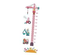 Beatifufu 2PCS Tower Crane Height Chart Wall Sticker Cartoon Height Measurement Wall Decal Removable PVC Art Sticker for Kids Room Bedroom Decoration 30x90cm