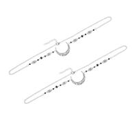 Beatifufu 2pcs Vintage Crystal Hair Chain Forehead Headpiece with Hollow Moon Pattern, Antique Silver Black Rhinestone Headdress Accessory for Bridal Party and Festival Hair Decor