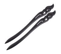 Beatifufu 2Pcs Vintage Wood Hair Stick for Hanfu Accessories Elegant Ancient Hairpin for Classic Headdress for Daily Use Durable Sandalwood Hair Pins