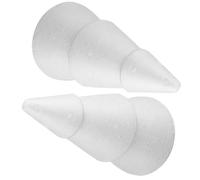 Beatifufu 2pcs White Polystyrene Foam Cones 15-35cm Mini Christmas Tree Shape DIY Craft Balls Holiday Ornament Supplies for Xmas Decorations