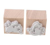 Beatifufu 2pcs Wooden Craft Stamps with Cute Cat and Garden Kitten Designs for DIY Scrapbooking Card Making Journal Decoration Compact Animal Pattern Rubber Stamps