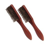 Beatifufu 2pcs Wooden Hair Brush Beard Brush Set for Men Soft Dense Bristles Detangle and Style Mustache and Beard Effortlessly Flat Design Mens Grooming Curl Comb