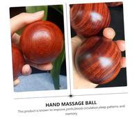 Beatifufu 2Pcs Wooden Hand Massage Balls Baoding Fitness Balls for Finger Flexibility and Hand Therapy Natural Grain Leisure Palm Exercise for Stress Relief and Muscle Movement