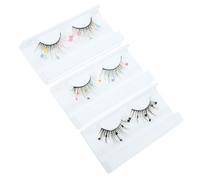 Beatifufu 3 Pairs DIY Heart and Flower Sequin False Eyelashes Lightweight Natural-looking Individual Lashes for Party and Daily Makeup