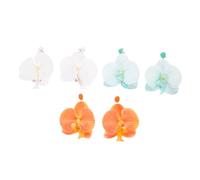Beatifufu 3 Pairs Summer Beach Earrings Floral Butterfly Orchid Dangle Jewelry for Women Vacation Luau Party Tropical Colorful Accessory Green Orange White