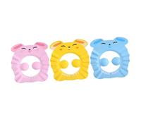 Beatifufu 3 Pcs Adjustable Shampoo Cap EVA Bathing Hats for Eye and Ear Protection Thickened Shower Shields in Pink Yellow Blue