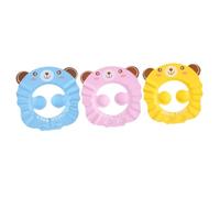 Beatifufu 3 Pcs Adjustable Shampoo Hat for Ear Protection Bathing Caps in Pink Yellow Blue Soft Lightweight Shower Caps for Hair Wash and Bath