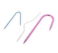 Beatifufu 3 Pcs Crochet U Shaped Twist Needles Set Aluminum Cable Knitting Needles with Large Eye for Hand Knitting Projects, Convenient and Easy to Operate, Suitable for Beginners