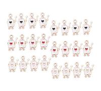 Beatifufu 30pcs Poker Soldier Charms Keychain Pendants for DIY Jewelry Making Black Red Pink Creative Key Ring Supplies for Earrings Necklaces