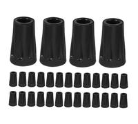 Beatifufu 30pcs Rubber Walking Cane Tips for Hiking Poles Shock-absorbing Non-slip Round Trekking Pole Ends Heavy Duty Walking Stick Accessories for Stability Trails Asphalt and Terrain