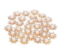 Beatifufu 30pcs Snowflake Pearl Buttons DIY Sewing Decorative Hand Made Rhinestone Craft Supplies for Dresses Shirts Sweaters Cardigans