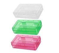 Beatifufu 3pcs Capacity Plastic Pencil Cases Boys and Girls Stationery Boxes Stacking Storage Boxes for School Supplies Random Color