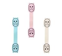 Beatifufu 3pcs Child Proof Drawer Lock Baby Safety Cabinet Locks Adhesive Strap No Damage Suitable for Corners Cupboards Appliances ABS Main Body PE Belt
