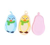 Beatifufu 3pcs Cute Cartoon Baby Bath Sponges Soft Bathing Towels for Newborns Yellow Blue Gentle Body Scrubber for Kids for Shower Time