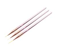 Beatifufu 3pcs Drawing Pen Set Rose Gold Plating Rod Nail Art Pen Nail Brush for Manicure Tools