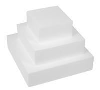 Beatifufu 3Pcs Foam Cake Dummies Cubic White Cake Models for Practicing Decorating on Birthday and Wedding Events