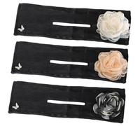 Beatifufu 3pcs Hair Bun Maker Set Floral Wire Twist Clips Black White Apricot and White Colors Women Girls Lazy Hair Curler