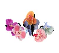 Beatifufu 3pcs Hawaiian Orchid Flower Hair Clips Lightweight Floral Jaw Clips for Women and Tropical Non-slip Hair Claw Accessories Comfortable Secure Grip for Holiday Styling
