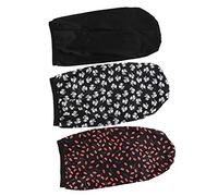 Beatifufu 3pcs High Elasticity Satin Wide Brimmed Cap for Women Silk Sleep Cap Hair Bonnet