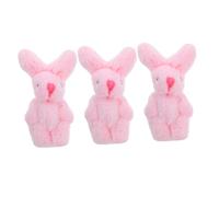 Beatifufu 3pcs Mini Plush Rabbit Figurines for Dollhouse and Garden Micro Landscaping Cute Cartoon Bunny Ornaments for Decoration and Crafting Fun
