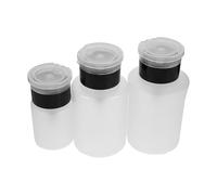 Beatifufu 3pcs Nail Remover Pump Bottles in Black Plastic with 60ml 150ml 180ml Capacities, Push down Pump Dispenser for Nail Polish Remover, Portable and Elegant Design Suitable for Home