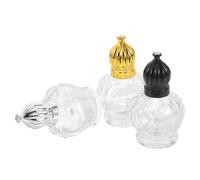 Beatifufu 3pcs Perfume Bottles Portable Glass Rollerball Vials with Gold Black Silver Caps Travel-friendly Empty Sample Containers for Essential Oils and Liquid Cosmetics