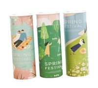 Beatifufu 3pcs Portable Car Tissue Boxes Soft Pulp Paper Cylindrical Facial Tissues for Face and Nose Practical and Creative Design for Travel the Road Use