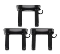 Beatifufu 3Pcs Punch Wall Mounted Hair Dryer Holder Rack Black Multifunctional Organizer with Plug Storage Hook for Bathroom Bedroom Salon Hair Curler and Key Storage