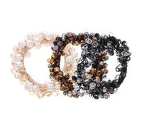 Beatifufu 3pcs Women Crystal Hair Ties Elastic Ponytail Holders and Rainbow Colors Versatile Hair Accessories for All Ages and Styles