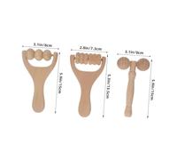Beatifufu 3pcs Wooden Face Roller for Neck and Shoulder Massage Manual Wood Therapy Massage Tools with Multiple Shapes for Precise Facial Muscle Relief and Portable Home Use