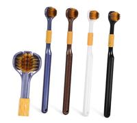 Beatifufu 4 Pcs Soft Toothbrush Multi Face Toothbrush Bristle Traveling Portable Adults Shape Carbon Gold Brush Wire