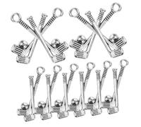 Beatifufu 40pcs Antique Silver Golf Bat Pendant Charms DIY Jewelry Making Accessories Lightweight Sports Souvenirs for Bracelets Necklaces Earrings Craft Gifts