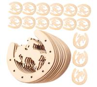 Beatifufu 48pcs Horseshoe Shape Wood Slices DIY Craft Wooden Cutouts Unfinished Smooth Wooden Slices for Painting Graffiti Party Decoration