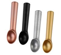 Beatifufu 4pcs Alloy Ice Cream Scoop Non Stick Melon Baller Fruit Spoons for Dessert Serving Kitchen Use in Natural Gold Rose Gold Black Colors