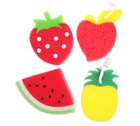 Beatifufu 4Pcs Creative Fruit-Shaped Thickened Kitchen Scrub Sponges Heavy Duty Absorbent Dishwashing Sponge for Household and Restaurant Cleaning Multifunctional Kitchen Accessories